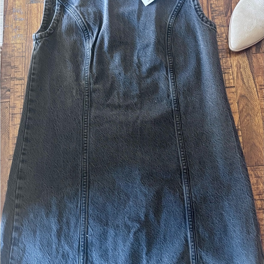 Black Denim Sleeveless Dress